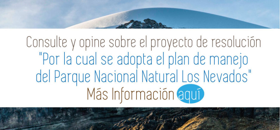 Consulte y opine sobre el proyecto de resolución "Por la cual se adopta el plan de manejo del Parque Nacional Natural Los Nevados" Más Información aquí